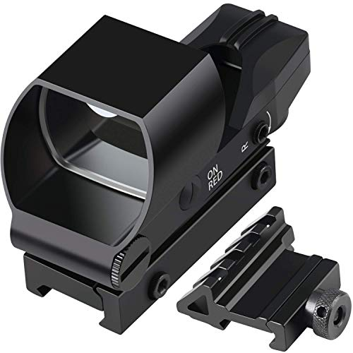 Feyachi RS-20 Red Dot Visier Leuchtpunktvisier mit Einstellbares Taktisch Rot und Grün Fadenkreuz Zielfernrohr mit 45 Grad Riser Mount für 20/22mm Picatinny/Weaver-Schienen