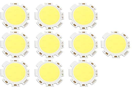 LED Chips, 300mA 3W LED Chip Birne, Super Bright High Power Lamp Bead Lichtquelle Chip mit Aluminiumplatte für Flutlicht, Packung mit 10(Weißes Licht, 6500K)