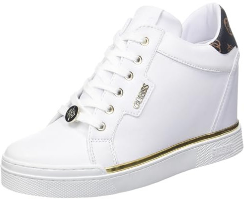 GUESS Faster, Scarpe da Ginnastica Donna, Giardino Bianco opulento, 37.5 EU