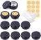 Lusdoly 10 Pièces Pots en Aluminium Noir Mat 10ml - Ø35x17mm Pot Cosmétique Bougie Aluminium Vides Pots de Voyage Rondes pour Crème avec Mini Spatule et Étiquette