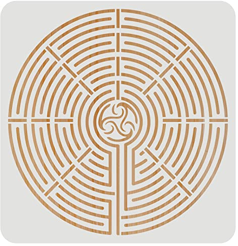 FINGERINSPIRE Labyrinth Schablone 30x30cm Yoga Meditations Schablone zum Malen auf Wänden, Böden, Möbeln und Papier