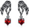 Totenkopf Ohrringe Sterling Silber Skelett Hand Tropfen Ohrringe Gotik Totenkopf Schmuck Halloween Geschenke für Frauen Mädchen