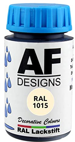 Alex Flittner Designs Stylo de retouche RAL 1015 brillant 50 ml pour bois, métal, meubles, salle de bains, peinture de retouche