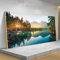 HengYun ART Großes modernes Poster Natur Landschaft Alpen Berg Leinwand Gemälde Sonnenschein Wald See Bilder für Schlafzimmer Dekor 50x100cm rahmenlos