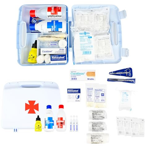 FERRETELIX® Botiquin maletin homologado 26 cm x 23 cm x 7 cm primeros auxilios con dotación portatil