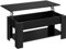 Abician Table Basse Moderne à Plateau Relevable avec Compartiment Caché et Rangement, Table Basse Vintage en Bois MDF, pour Salon Salle de Réception Bureau Noir