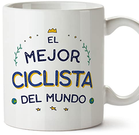 MUGFFINS Tazas para CICLISTA hombre - En Español - Mejor del Mundo - 11 oz / 330 ml - Regalo original y divertido