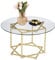 Mesita auxiliar moderna para sala de estar de cristal, mesa de centro redonda dorada, para salón, dormitorio, oficina, balcón, 1 unidad, φ 80 cm