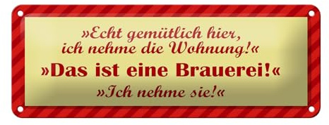 Femer Blechschild Spruch 27x10cm Das ist eine Brauerei Dekoration