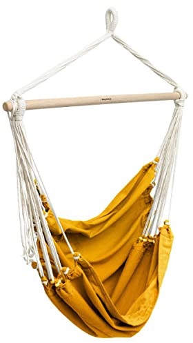 Hespéride - Hänge-Lounge-Stuhl Cuenca Ocre - Natürliche Baumwolle, FSC® - Ocker