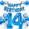 14. Geburtstagsdeko Junge, Luftballon 14 Geburtstag Blau, 14. Geburtstag Dekoration Blau, 14 Jahr Geburtstagsdeko Blau, Luftballon 14 Geburtstag für Mädchen Jungen 14 Jahr Party Deko