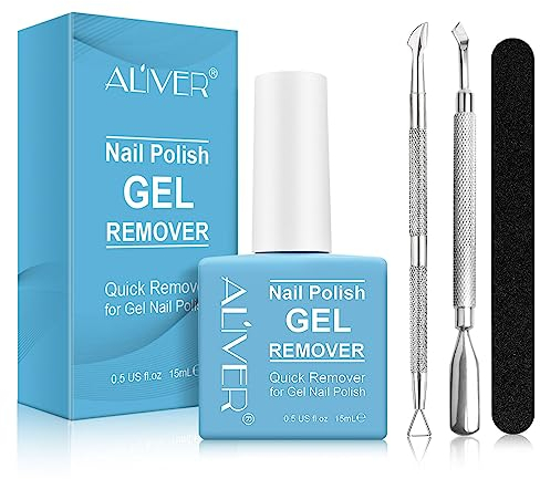 Gel Nail Polish Remover 15ml, Gel Polish Remover Kit, No Need Foil Soaking or Wrapping, Gel Remover for Nails 2-5 Minutes, Gel Nail Remover Easy& Quick DIY at Home Manicure Tools