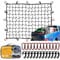 GSPSCN Gepäcknetz 1,5 m x 2,1 m für LKW, Pickup-Bett, Anhänger, Boot, Wohnmobil, SUV, dehnbar bis zu 4,5 x 6,3 m, Robustes Dachträgernetz, kleines 15 x 15 cm Netz mit 24 Bonus-Clip-Karabinern