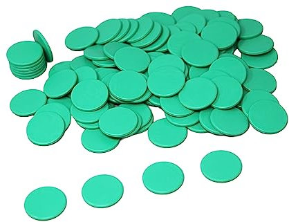Spielchips grün (100 Stück) aus RE-Plastic | Zählchips Marker Tokens ø 25 mm