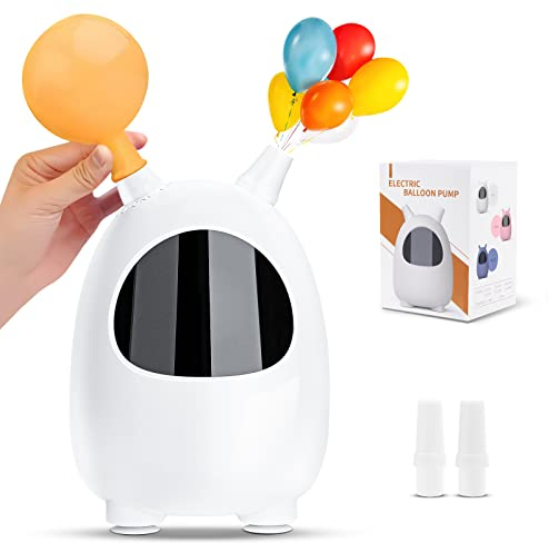 ICNOW Pompe per Palloncini, Gonfiatore Palloncini Elettrico Pompa Palloncini Portatile con Doppia Ugello per Festa, Matrimonio, Natale, Compleanno