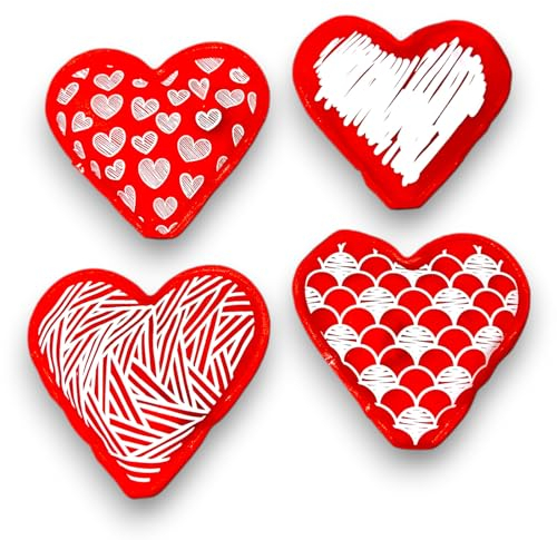 all-around24 Handwärmer Set Taschenwärmer Kinder Wiederverwendbar, handwärmer Knick Taschenwärmer Weihnachten Hand Wärmer Fingerwärmer Wiederverwendbar (4er Set Herzen 1)