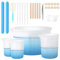 Amentalove Tazas Medidoras de Silicona, Vaso Medidor para resina epoxi, 10 ml, 100 ml, 250 ml y 600 ml, Vaso Medidor Silicona, Vasos Medidores, Taza medidora de silicona reutilizables