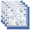 Arquiel Servietten Rosen Blau 4er-Set, Stoffservietten 100% Baumwolle Weiches Hochwertige Wiederverwendbare Esstisch Servietten Perfekt für Hochzeiten Küche Haushalt Party(45×45cm)