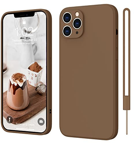 iPhone 11 Pro Hülle Silikon, ElestBela Hanyhülle iPhone 11 Pro Ultra Dünn Slim mit Microfiber, Kratzfeste Rundumschutz Case Schutzhülle Hülle für iPhone 11 Pro 5.8'' Braun