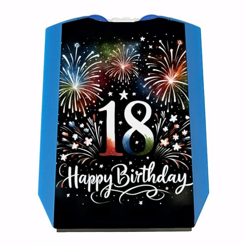 18. Geburtstag Feuerwerk Parkscheibe mit Spruch Happy Birthday 18 Perfekter Glückwunsch zur achtzehn Feier Persönliches Festhighlight