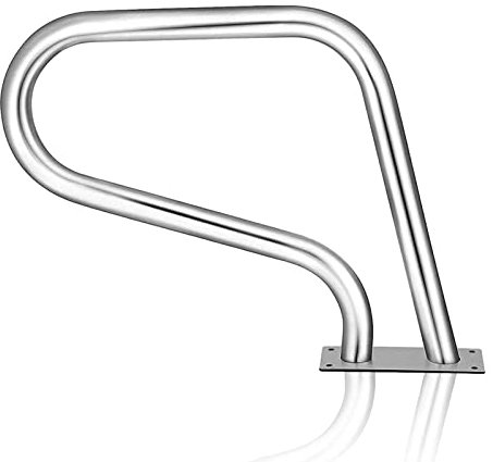Fodalob Corrimano ergonomico a 3 Curve per Piscina capacità di carico di 265 libbre Ringhiera per Piscina in Acciaio Inox 304 per Piscina interrata 81x57 cm, 1 Pezzo/2 Pezzi(2Pcs)