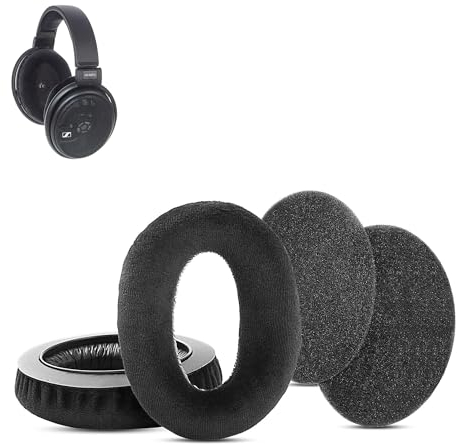HD660S Cuscinetti per auricolari di ricambio compatibili con Sennheiser HD660S HD650 HD600 HD580 HD565 HD545 HD535 HD525 HD58X (Tessuto morbido/Schiuma di alta qualità)