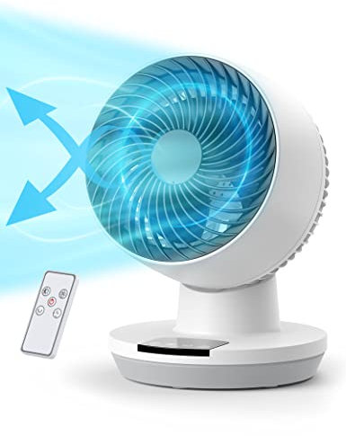 Mirdred Air Circulator Fan, 11 Oscillating Table Fan with LED Display, 70ft Powerful Airflow, 120° Adjustable Tilt, 8H Timer, 3