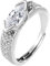 GUOGAOzz Magnetischer Lymphring aus Titanionen, Magnetischer Lymphring aus Titanionen und Moissanit-Diamant, einstellbare Größe, Moissanit-Magnetologie-Lymphvity-Ring (1PCS-Silver,4.8MM)