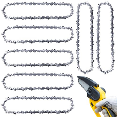 7 Stück Sägeketten, 6 Zoll Kettensäge Kette, Kettensägenkette für Diverse Motorsäge, Chainsaw Chain für Kompatibel, Mini Kettensäge Kette, Sägekette für Bäume Schneiden, Gartenbaum Landwirtschaft