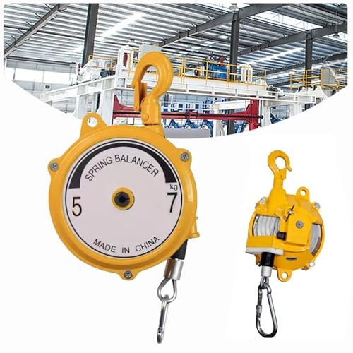 Pounjsd Einziehbare Selbsthemmend Spring Balancer, Federzug Balancer mit 1.5 m Kabel und Haken, Einstellbarer Federzug Balancer, 1-3/3-5/5-7kg Hängendes einziehbares Werkzeug für Fabrik und Werkstatt