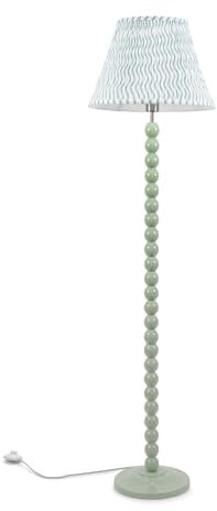 ValueLights | Sage Green Bobbin Stem Standing Floor Lamp with Green Arrow Pleated Shade | Floor Lamps & Torchieres, Home Décor & Improvement Essential