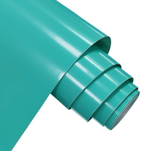 forbell Permanentes Vinylfolie, 30,5 cm x 5 m Selbstklebende Plotterfolie Vinyl (Glänzend Aqua, 30,5cm × 5m)