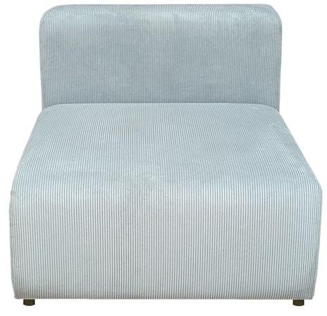 [en.casa] Sofa-Modul Suldal Sitzelement mit Rückenlehne Mittelteil Sessel Sofa-Element Modulares Sofa gepolstert 110 x 83 x 68 cm Cord Couch-Element Hellblau