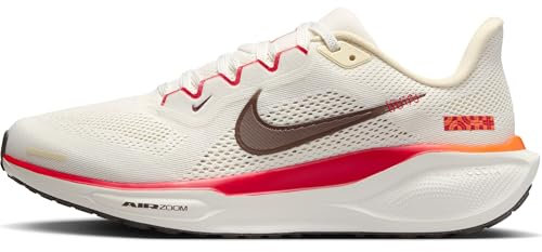 NIKE Herren AIR Zoom Pegasus 41 Sneaker, Sail/Ironstone-Sail-Picante Red, 40 EU