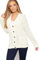 Zaffiro Atelier Womens Long Sleeve 5 Button Ladies Casual Chunky Knit Aran Cable Knitted Everyday Grandad Cardigan Size 8-22 (UK, Numeric, 12, 14, Regular, Regular, Cream)