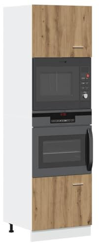 Myheimly Küchenschrank,Unterschrank Küche, Küchenmöbel, Küchenzeile,Standschrank Küche,Wandschränke,Aufbewahrungsschrank Mikrowellenschrank Artisan-Eiche 60x57x207 cm Holzwerkstoff
