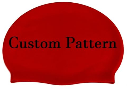 Cuffia da Nuoto con Foto Personalizzata - Tinta Unita, Elastica, Adatta Per Capelli Lunghi E Corti, Impermeabile, In Silicone, Cuffia da Piscina Oversize E Spessa, Unisex
