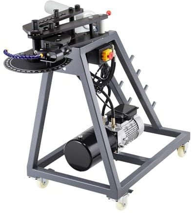 VEVOR Elektrische Rohrbiegemaschine, 750 W Rohrbieger mit 6 L Hydraulikzylinder, Rohrbiegegerät mit Rollen, 3 Matrizen & 180° max. Biegewinkel, geeignet für Rohre von 3/4 bis 2 Zoll
