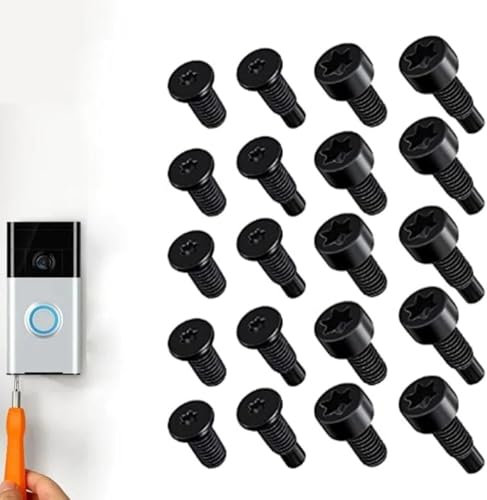 Yiokii Ring Doorbell Screws, 20pcs Video Ring Doorbell Screws Replacement, T5 T16 Video Doorbell Screws, Spare Ring Doorbell Security Screws Door Bell Kits