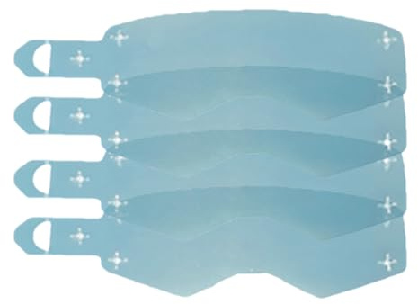 4x Transparente Motorradbrille Folie - Reißfolie für Dirt Bike Brille Linse | Schutzscheibe für Motorradbrillen | High Visual Performance Outdoor Brillen Folie für Fahrer
