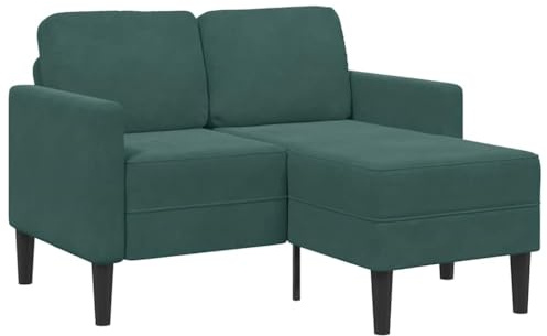ChicAbode 2-Sitzer Sofa mit Chaiselongue L-Form Dunkelgrün 125cm Sofa für Schlafzimmer Polstersofa Loungesofa Sitzmöbel Polstermöbel Designsofa Wohnzimmersofa Samt
