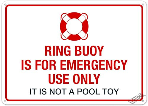 Anceky Warnschild, Poolregeln, Rettungsring ist nur für den Notfall, es ist ein Metallblechschild für Spielzeug, 5,5 x 8