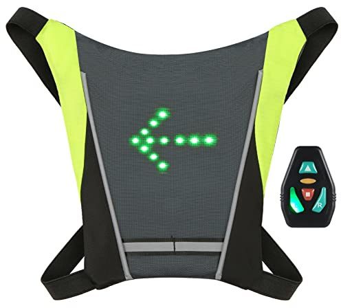 TARSHYRY Fahrradweste, Reflektierende Weste LED -Blinkersicherheitsweste mit Richtungsanzeige Bike Blinker - LED Weste für Nachtlauflauflaufrad