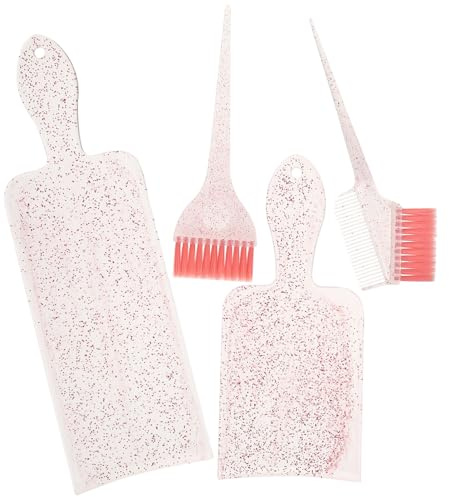 BATHVEVE Wiederverwendbares Design und Haarfärbeset mit Abs Leichtes Rosa Nylon Inkl Färbepinsel und Farbmischbrett für Selbstgemacht und Heimgebrauch