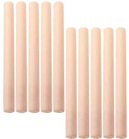 STOBAZA 10 Stück Knödelwalze Aus Holz Rollstift Für Teig 27.00 X 2.30 X 2.30 cm Für Brot Pizza Kekse Gebäck Pasta Küche Und Bäckerei