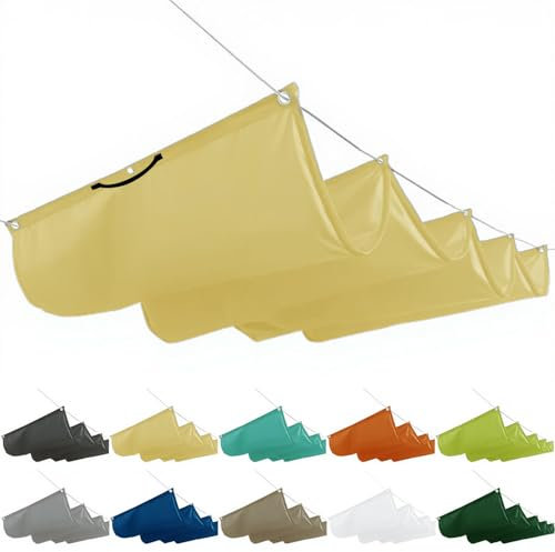 Protection solaire - Pergola - 4 x 7 m - Protection solaire - Rétractable - Avec œillets et corde - Pour toit, jardin, jardin d'hiver, sable