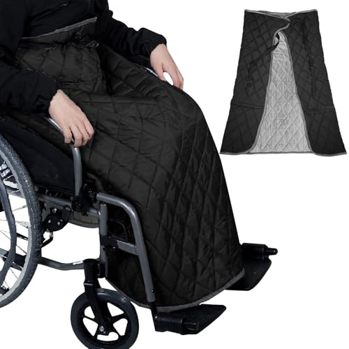 Rollstuhl Decke, Winter Dreilagige Verdickte Warme Erwachsene Rollstuhldecke, Verdickter Plüsch Kniedecke Beindecke, Erwachsene Decke für Rollstuhlfahrer(Schwarz)