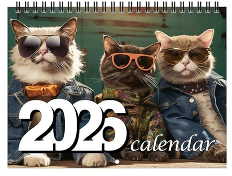 Wandkalender Katze 2026 Jan - Dez 2026, Wandplaner, Planung