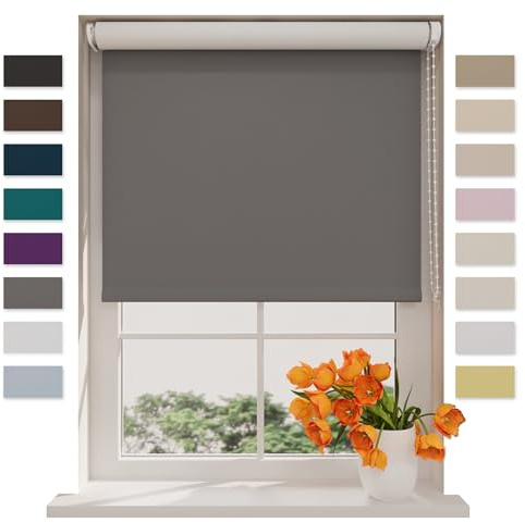 DTCH® Verdunkelungsrollo, grau, 200 x 190 cm | Für Fenster, 100% verdunkelnd, Wand- oder Deckenmontage, Klemmfix separat erhältlich, Breiten bis 240 cm, kindersicher