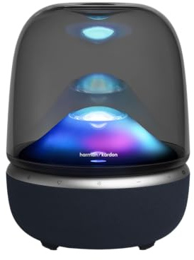 Harman Kardon Aura Studio 5 Wi-Fi-Lautsprecher, Constant Sound Field-Technologie, 3-Wege-Lautsprechersystem, Auracast Multi-Speaker-Verbindung, Farbige Lichtshows, 360°-Umgebungslicht, Schwarz